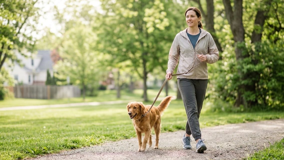 Sådan gør du gåturen med hunden til en fast motionsvane